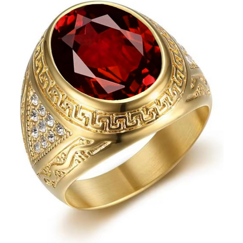 10K Gold Round Cut Custom Ring Gemstone Engagement Ring for Men