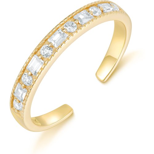 10K Gold Cubic Zirconia Square Toe Ring