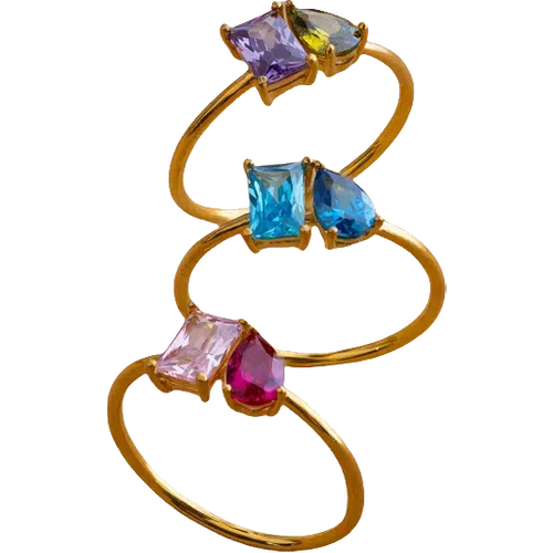 10K Gold 2 to 10 CT.T.W. Pear & Emerald Lab Created Gemstone Birthstone Custom Anniversary Band