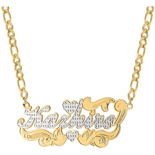 10K Gold Two-tone Personalized Classic Name Pendant Necklace
