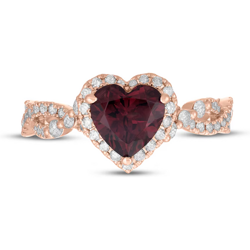 10K Rose Gold Heart Cut Custom Engagement Ring Gemstone Rings