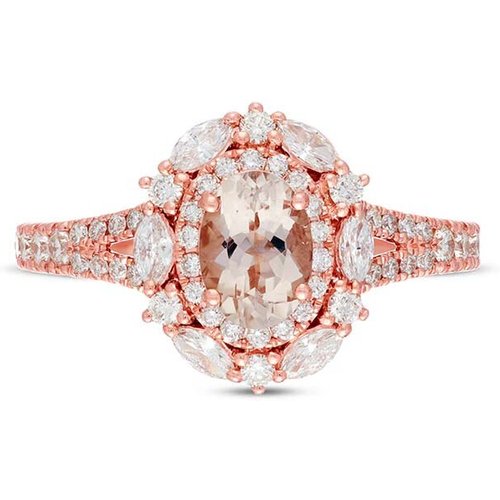 10K Rose Gold Oval Cut Custom Engagement Ring Gemstone Anniversary Rings
