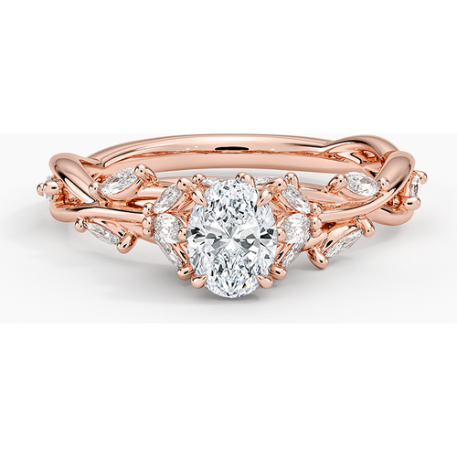 10K Rose Gold 1 to 3.5 CT.T.W. Oval Cut Lab Created Diamond Engagement Band 3EX IGI Certified
