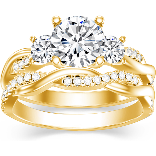 10K White Gold 1 CT Moissanite Bridal Set