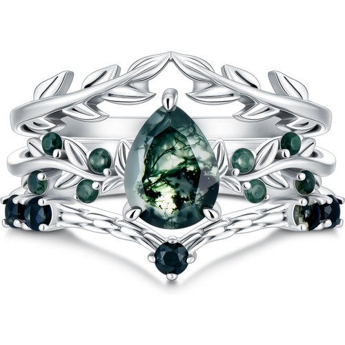 10K White Gold 2CT Pear Cut Bridal Set