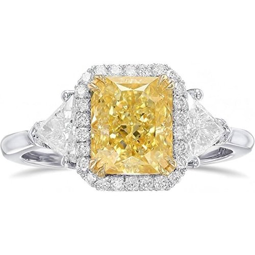 10K White Gold 2.6 CT.T.W Yellow Moissanite Wedding Ring
