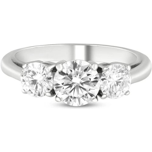 10K White Gold Round Shaped Moissanite Round Engagement Ring