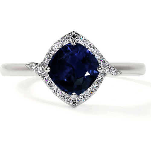 10K White Gold Cushion Cut Custom Engagement Ring Gemstone Anniversary Ring