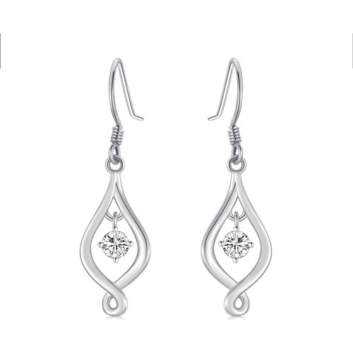 10K White Gold Infinity Symbol Drop Earrings