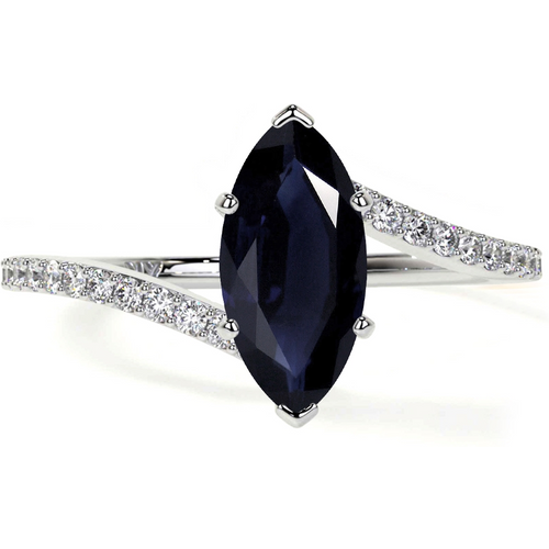 10K White Gold Marquise Cut Custom Engagement Ring Gemstone Anniversary Ring