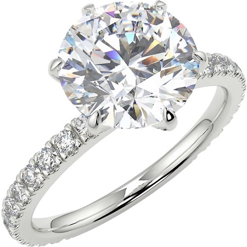 10K White Gold Moissanite Personalized Engraving & Couple Ring