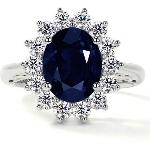 10K White Gold Oval Cut Custom Engagement Ring Gemstone Anniversary Ring