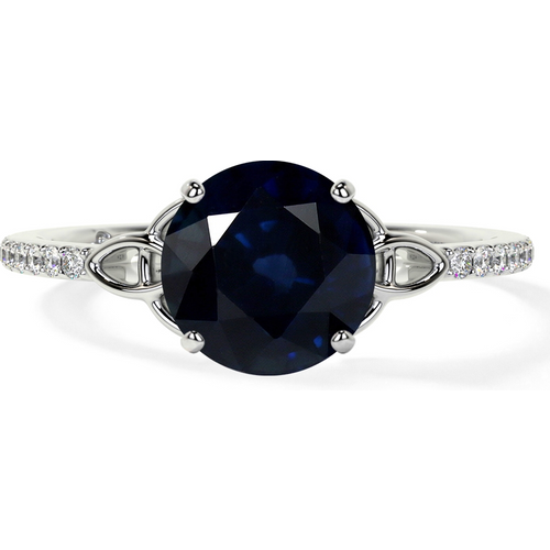 10K White Gold Round Cut Celtic Knot Engagement Ring Gemstone Rings