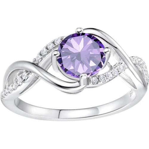 10K White Gold Round Cut Custom Wedding Band Infinity Forever Love for Women