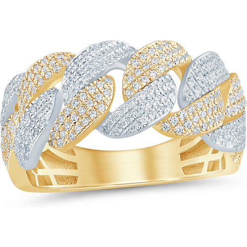 10K White Gold & Yellow Gold Round Shaped Diamond Custom Couple Ring for Men I Color I3 Clarity 3EX IGI Certified