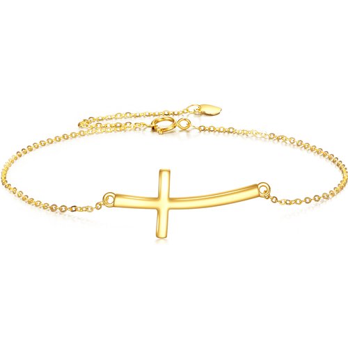 14K Gold Cross Charm Bracelet