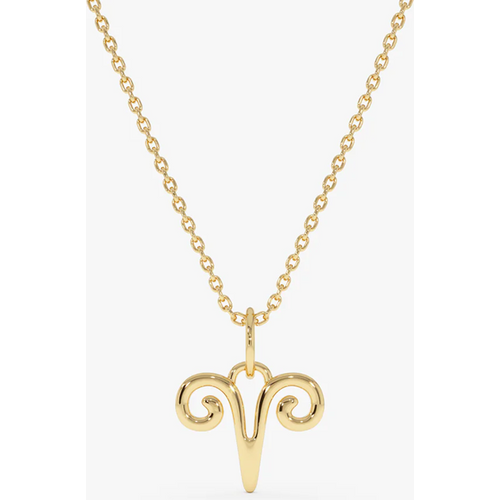 14K Aries Zodiac Charm Necklace