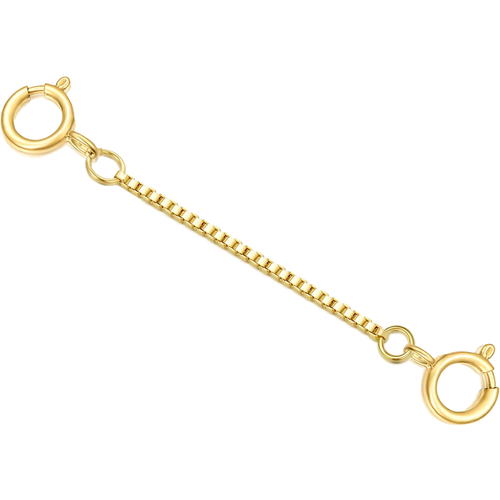 14K Gold 1Mm Box Chain 1Inch Extender Chain
