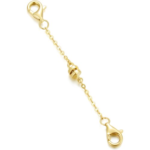 14K Gold 1Inch O-Shaped Chain Calendering With Lobster Clasp Magnet Extension Chain