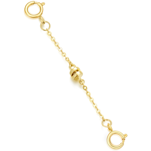 14K Gold 1.1Mm 1Inch O-Shaped Chain Calendering With Spring Buckle Magnet Extender Chain