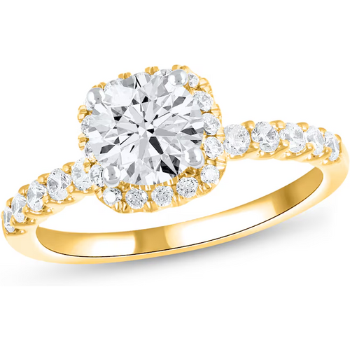 14K Gold 1 to 3.5 CT.T.W. Round Lab Created Diamond Engagement Ring D VVS1-VS1 Clarity 3EX IGI Certified