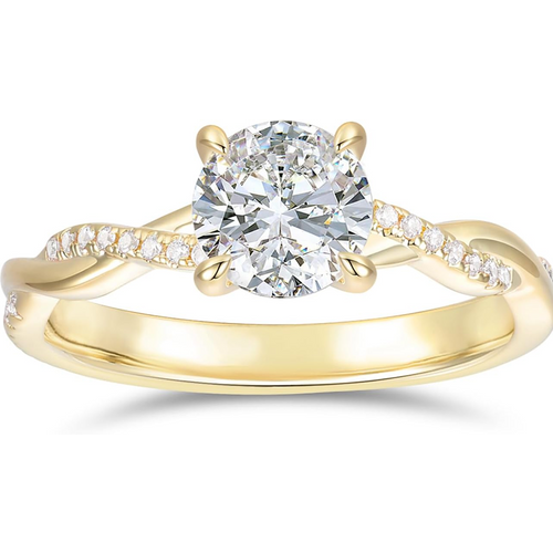 14K Gold 1.25CT Round Cut Moissanite Engagement Ring