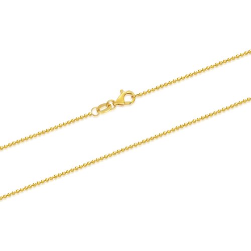 14K Gold 1.2mm Bead Chain Necklace