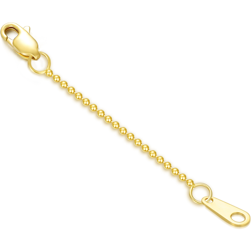 14K Gold 1.5 Inches Beaded Chain Extender For Necklace Bracelet