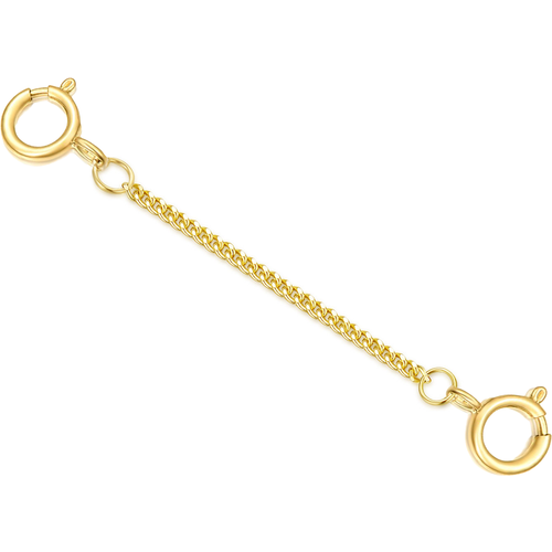14K Gold 1.35Mm 3Inch Curb Link Chain Extender Chain