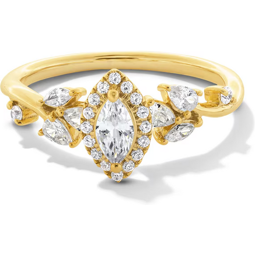 14K Gold 0.75 to 3.25 CT. T.W Marquise Shaped Lab Created Diamond Engagement Ring D VVS1-VS1 Clarity 3EX IGI Certified