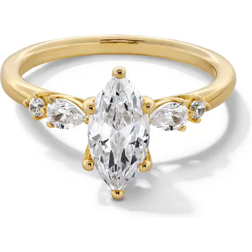 14K Gold 1 to 3.5 CT. T.W Marquise Shaped Lab Created Diamond Engagement Ring D VVS1-VS1 Clarity 3EX IGI Certified