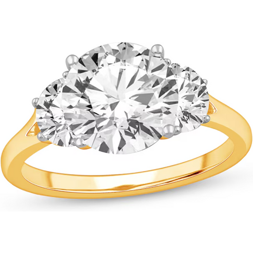 14K Gold 1.25 to 3.75 CT.T.W Round Lab Created Diamond Custom Engagement Ring D VVS1 3EX IGI Certified