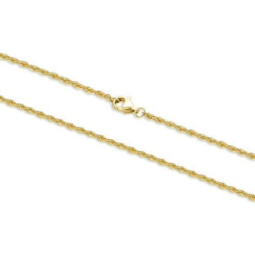 14K Gold 1.5mm Rope Chain Necklace