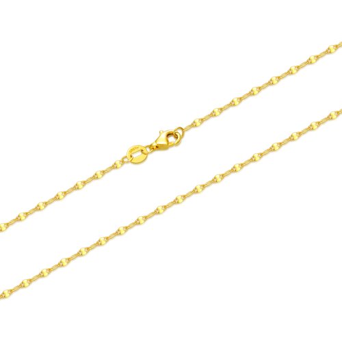 14K Gold 1.7mm Lip Chain Necklace