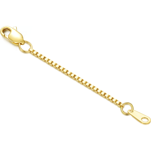 14K Gold 0.8Mm Box Chain Extender Chain 1.5Inch For Women