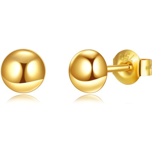 18K Gold Ball Stud Earrings