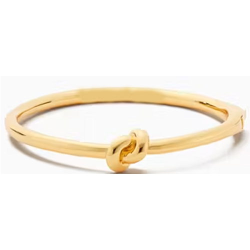 Sterling Silver with Yellow Gold Plated Bow Plain Bangle Bracelet