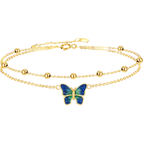 14K Gold Butterfly Layerered Bracelet