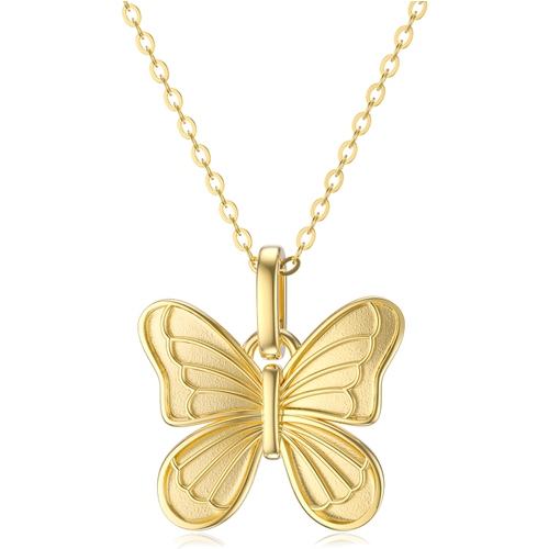 14K Gold Butterfly Pendant Necklace