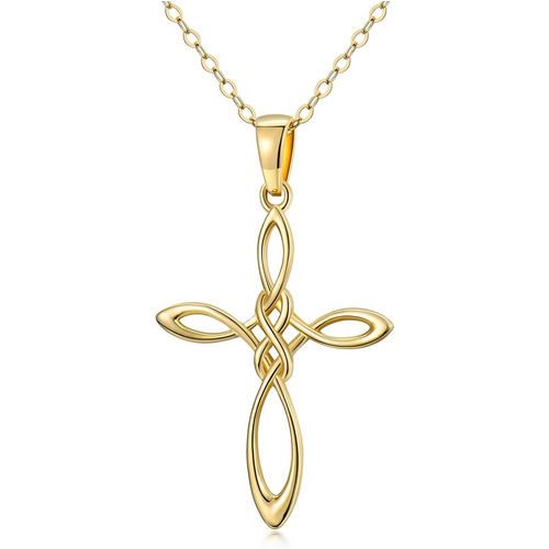 14K Gold Celtic Knot & Heart Pendant Necklace