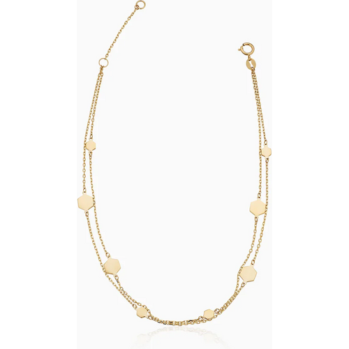 14K Gold Charm Station Anklet