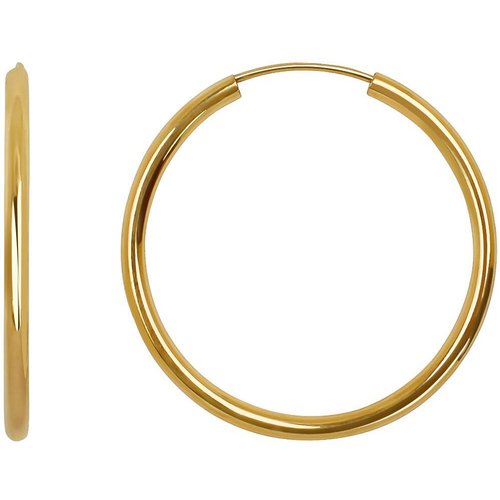 14K Gold Circle Hoop Earrings