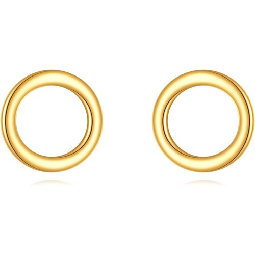 14K Gold Circle Stud Earrings