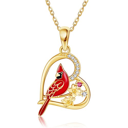 14K Gold Circular Shaped Cubic Zirconia Cardinal Pendant Necklace