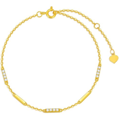 10K Gold Circular Shaped Diamond Chain Bracelet