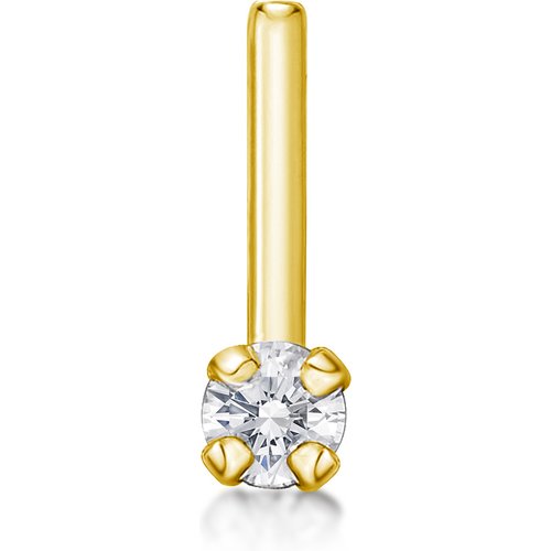 14K Gold Circular Shaped Diamond Nose Ring