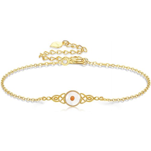 14K Gold Crystal Round Bracelet for Women
