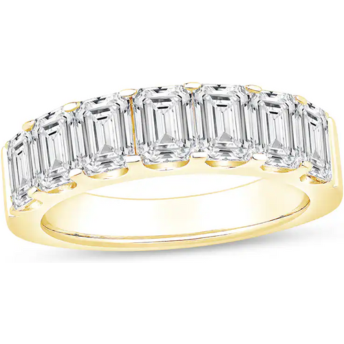 14K Gold 2.5 CT. T.W Emerald Lab Created Diamond Wedding Ring D Color VS1-VVS1 Clarity 3EX IGI Certified