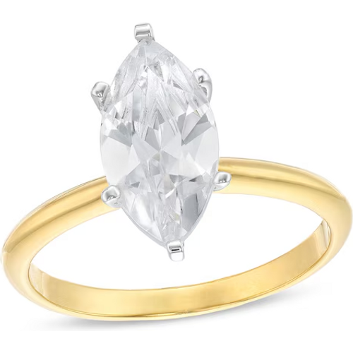 10K Gold 0.5 to 3 CT Marquise Lab Created Diamond Custom Engagement Ring D VS1-VVS1 Clarity 3EX IGI Certified