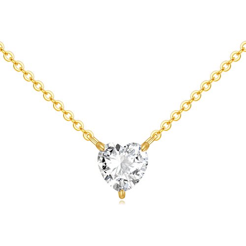 14K Gold 1 CT.T.W. Moissanite Heart Pendant Necklace